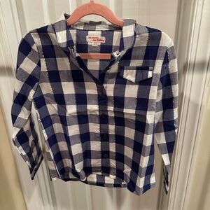 Du Pareil Au Même Blue Checkered Kids Shirt - size: 6 years